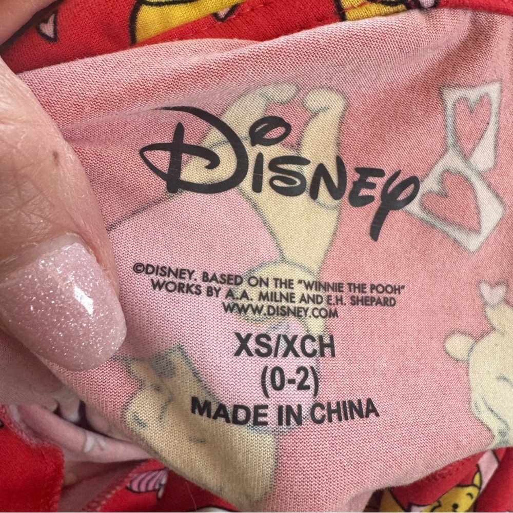 Disney Winnie the Pooh Pajama PJ Set 2 Piece Sleepwear Pants Top XS S - Picture 2 of 10